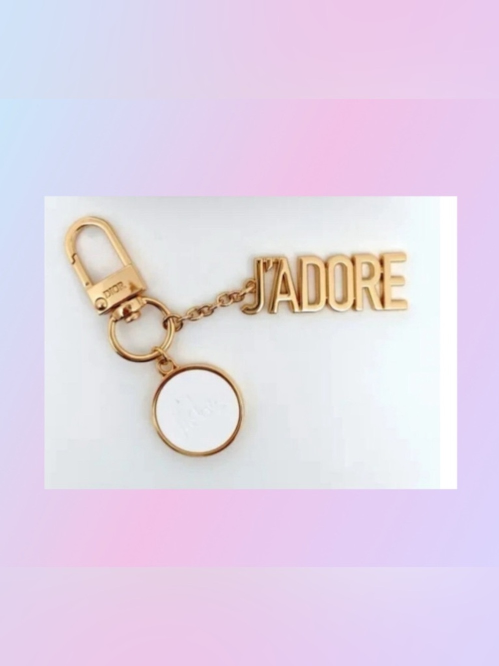 Dior Gold J'ADORE Letter Charm Keychain bag charm perfume stone